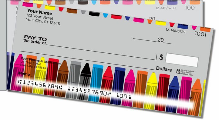 Cute Crayon Side Tear Personal Checks - Personal Checks TM