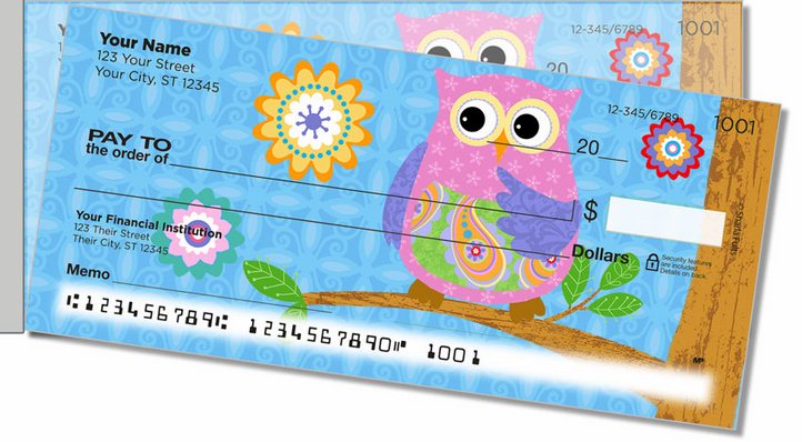 Cute Owl Side Tear Personal Checks - Personal Checks TM