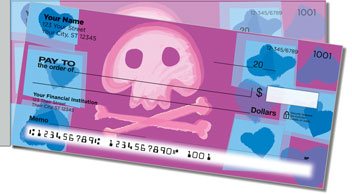 Cute Skull and Crossbones Side Tear Personalized Checks