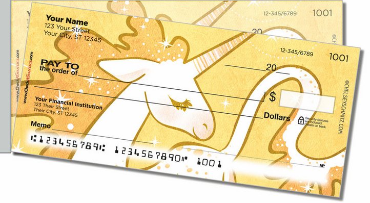 Cute Unicorn Side Tear Personal Checks