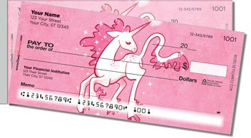 Cute Unicorn Side Tear Design Checks