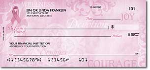 Hope for the Cure Breast Cancer Personalized Checks