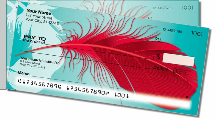 Fancy Feather Side Tear Personal Checks