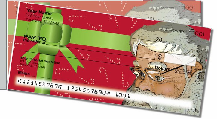 Father Christmas Side Tear Personal Checks