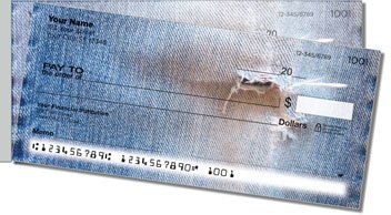 Favorite Jeans Side Tear Design Checks