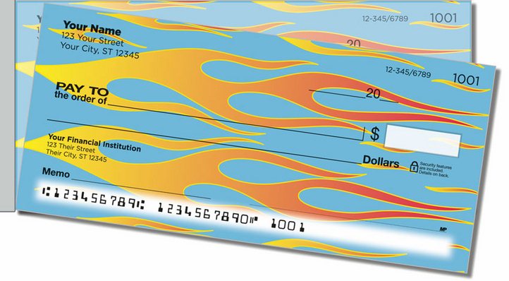 Flame Graphic Side Tear Personal Checks