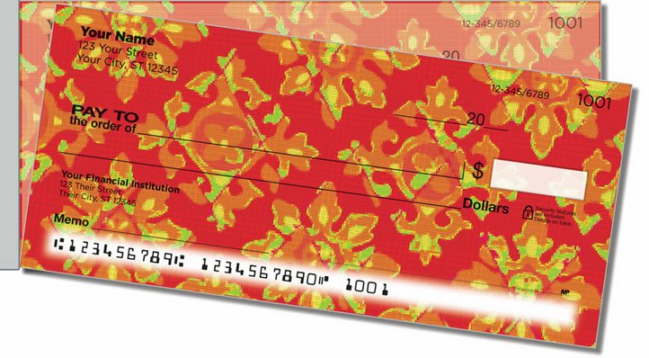 Floral Fabric Side Tear Personal Checks