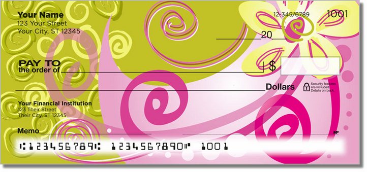 Floral Sketch Personal Checks