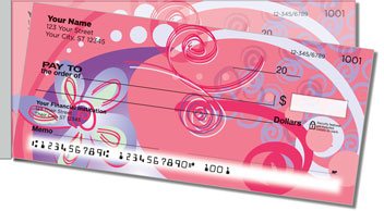 Floral Sketch Side Tear Personalized Checks