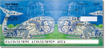 Floral Whale Personalized Checks