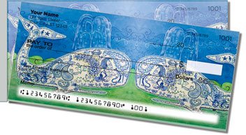Floral Whale Side Tear Personalized Checks