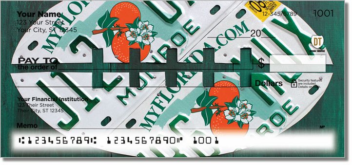 Florida License Plate Personal Checks