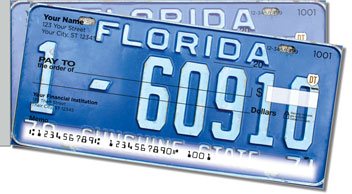Florida License Plate Side Tear Design Checks