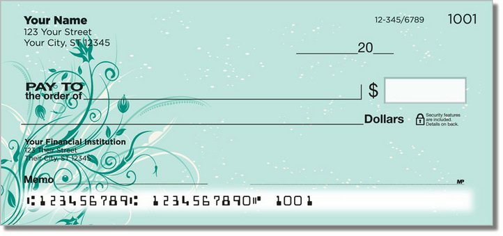 Flower-Filled Corner Personal Checks