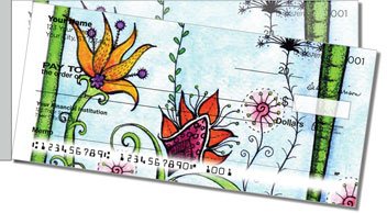 Flower Garden Side Tear Personalized Checks