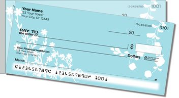 Flower Silhouette Side Tear Personalized Checks