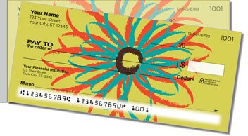 Flower Sketch Side Tear Personalized Checks