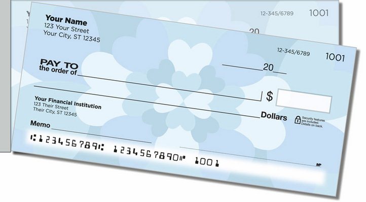 Flowering Heart Side Tear Personal Checks