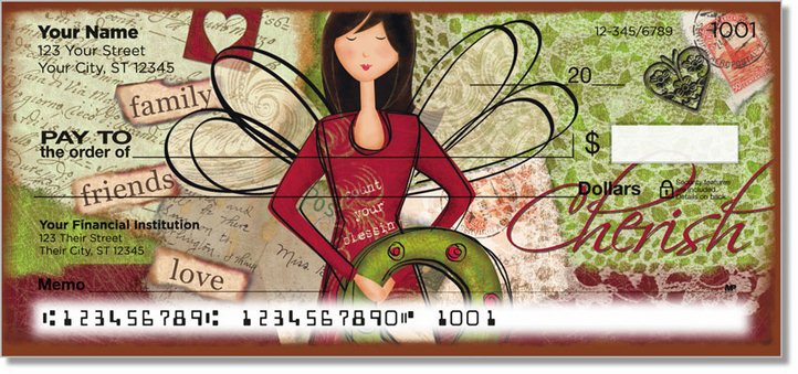 Folk Christmas Personal Checks