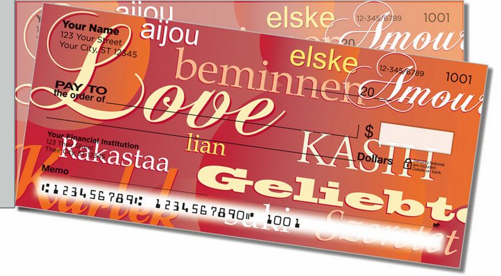 Foreign Language Side Tear Personal Checks