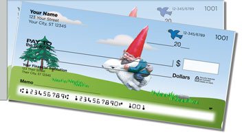 Garden Gnome Side Tear Personalized Checks