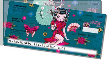 Geisha Girl Side Tear Design Checks