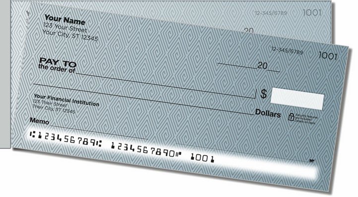 Geometric Pattern Side Tear Personal Checks