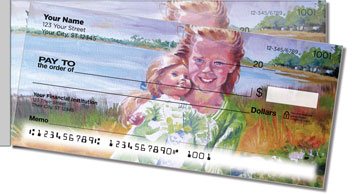 Girl Portrait Side Tear Personalized Checks