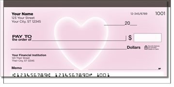 Glowing Heart Personalized Checks