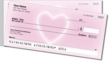 Glowing Heart Side Tear Personalized Checks