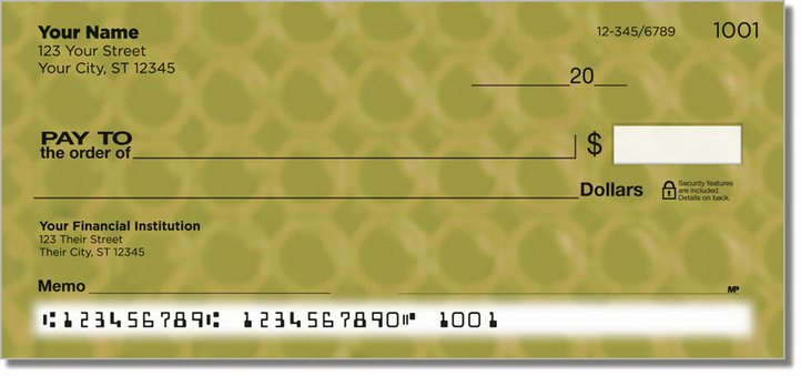 Gold Bubble Pattern Personal Checks