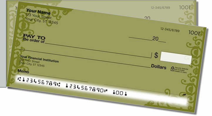 Gold Corner Scroll Side Tear Personal Checks
