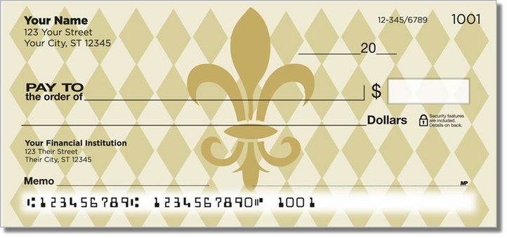 Gold Fleur de Lis Personal Checks