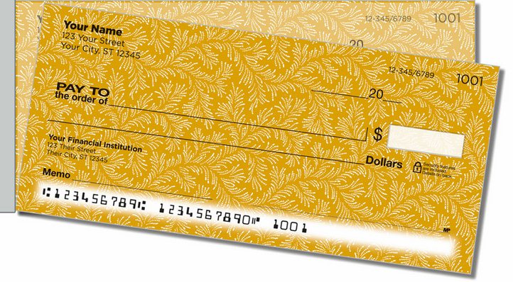 Gold Leaves Side Tear Personal Checks