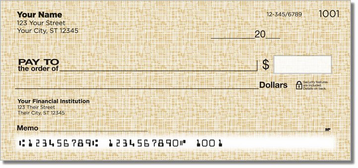 Gold Linen Personal Checks