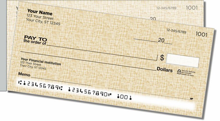 Gold Linen Side Tear Personal Checks