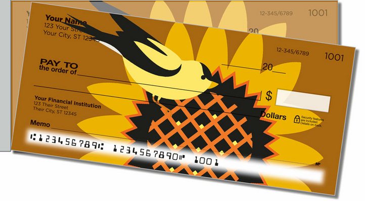 Goldfinch and Cardinal Side Tear Personal Checks