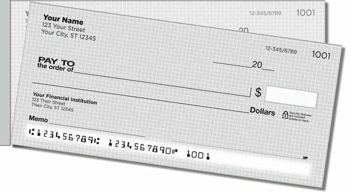 Gray Cross-Hatch Side Tear Personal Checks