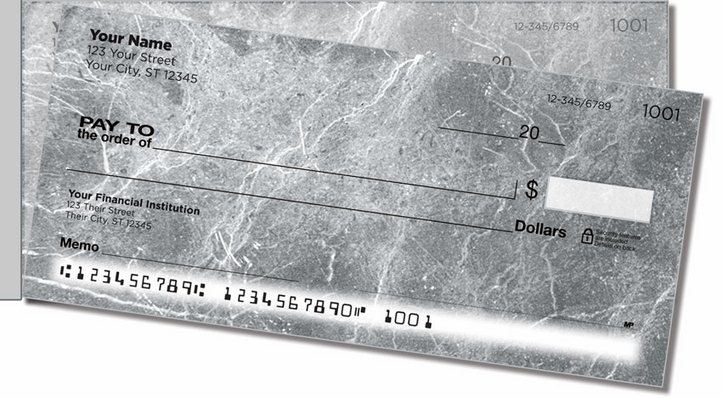 Gray Marble Side Tear Personal Checks