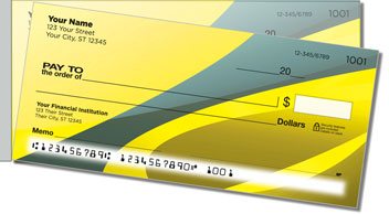 Gray Swoosh Side Tear Personalized Checks