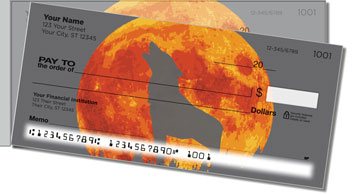 Gray Wolf Side Tear Personalized Checks