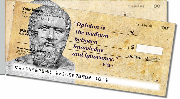 Greek Philosopher Side Tear Personal Checks