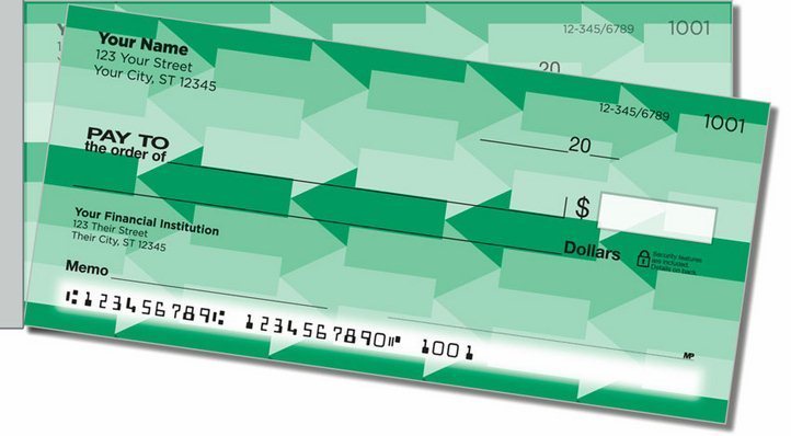 Green Arrow Side Tear Personal Checks