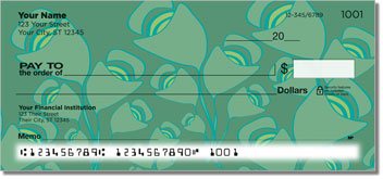 Green Bouquet Personalized Checks