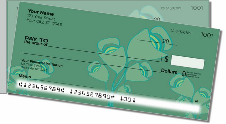 Green Bouquet Side Tear Personal Checks
