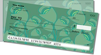 Green Bouquet Side Tear Personalized Checks