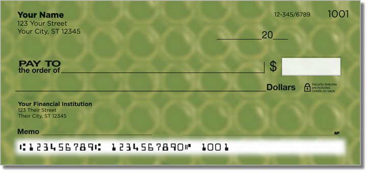 Green Bubble Pattern Personal Checks