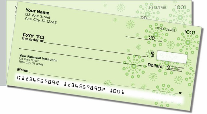 Green Burst Side Tear Personal Checks