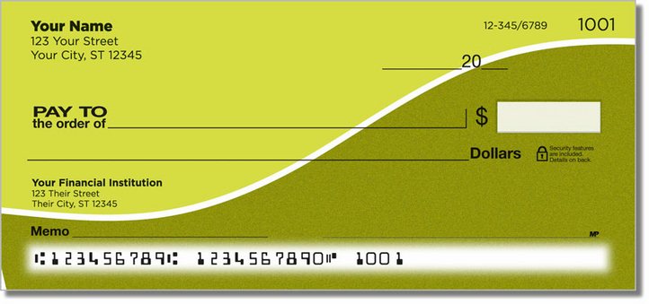Green Graceful line Personal Checks