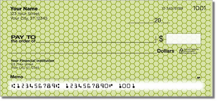 Green Honeycomb Personal Checks